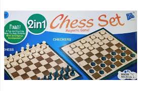 2-in-1 Magnetic Chess Set with Foldable Storage Board – Classic Strategy & Brain Game [Includes both Chess and Checkers (Draughts) in one compact board]