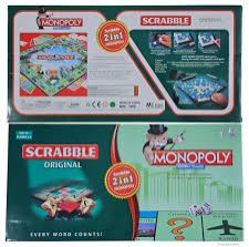 2-in-1 Monopoly & Scrabble Board Game Set