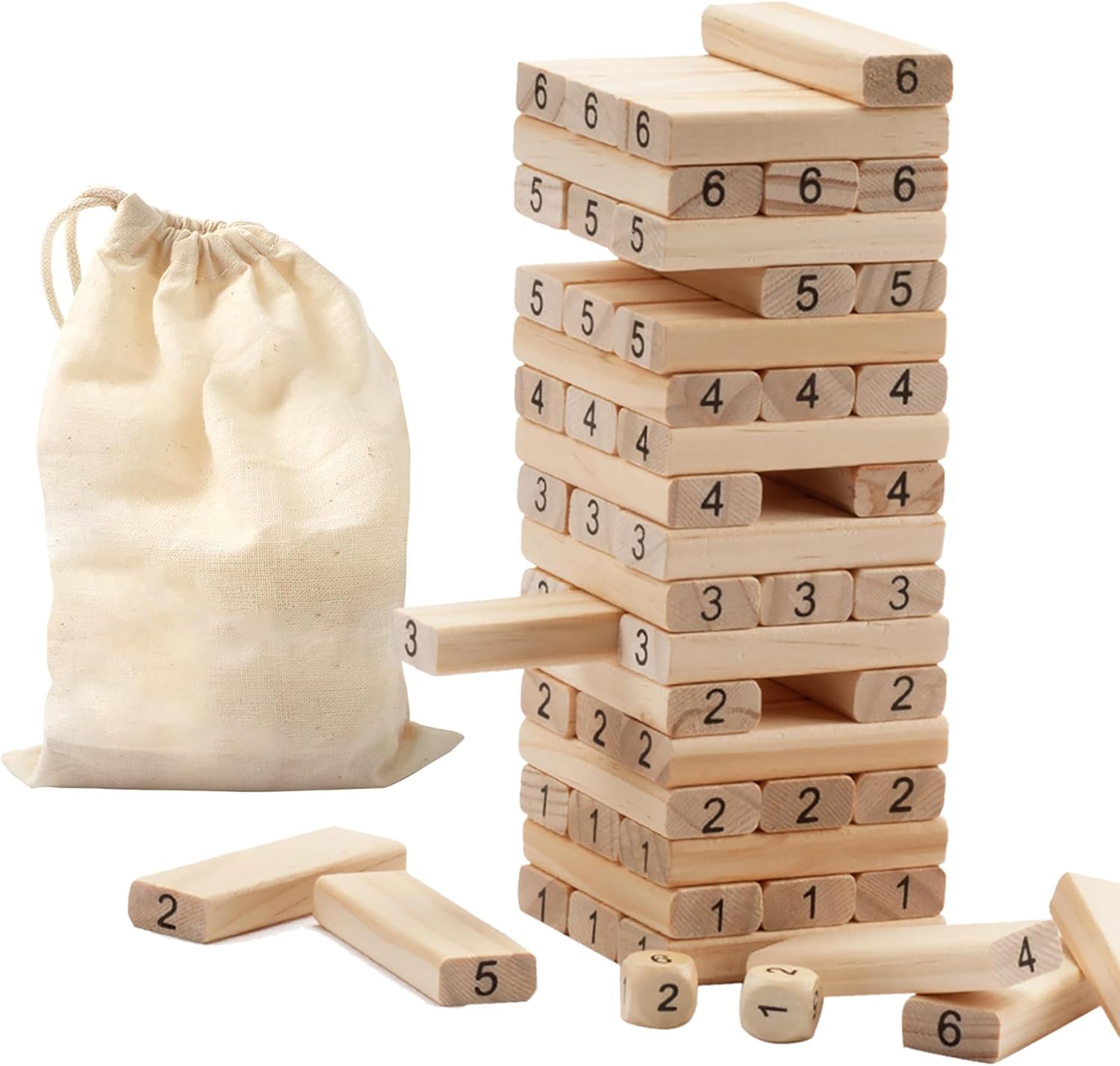 54pcs Mini Jenga Block Game Set – Classic Stacking Fun in Compact Size