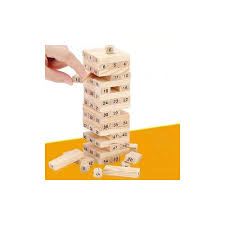 54pcs Mini Jenga Block Game Set – Classic Stacking Fun in Compact Size