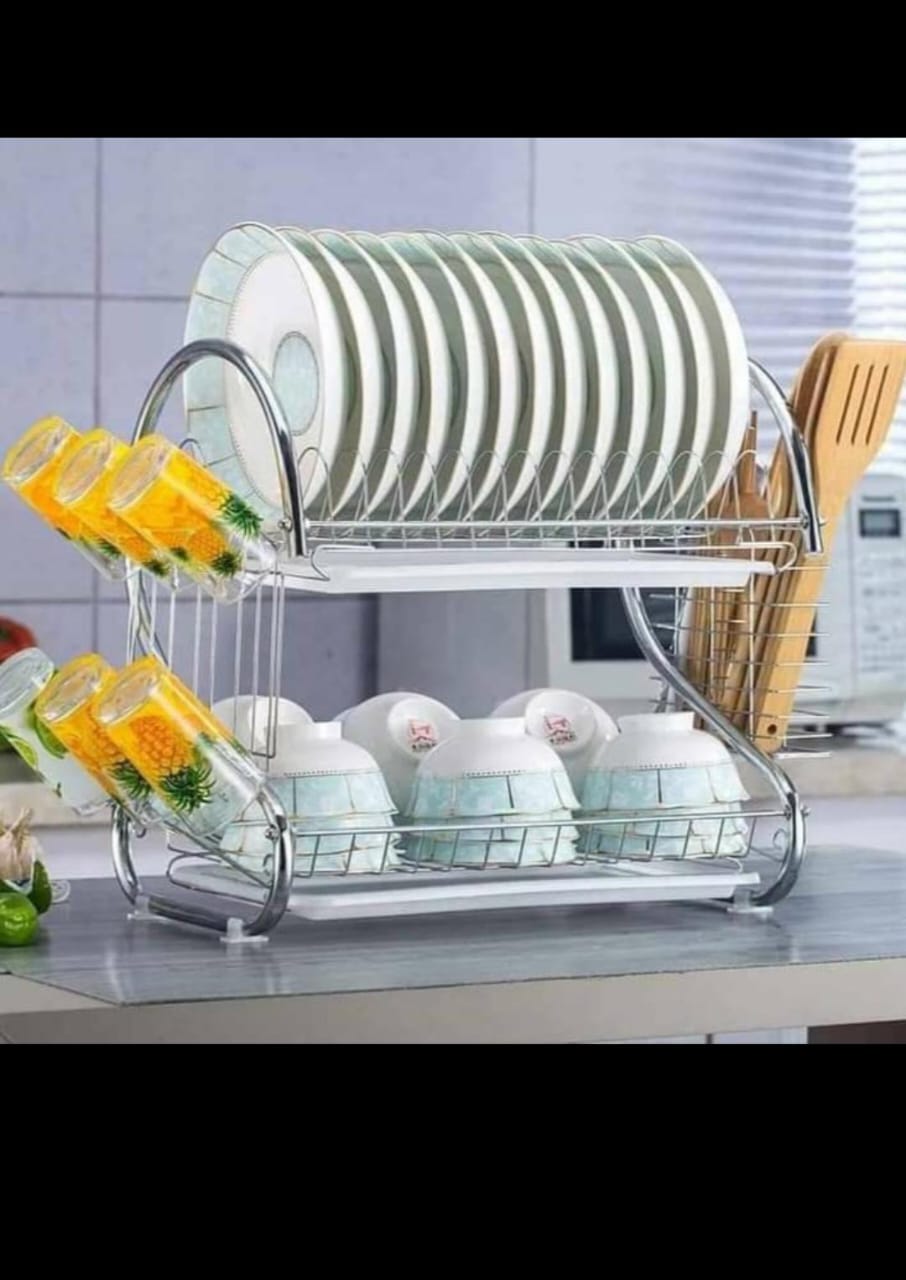 2-layer Stainless Steel Dish Drainer/ Dishrack, ELEGANT DESIGN! that will make your kitchen look cool and organized HIGH QUALITY! Chrome that will never Tarnish, Rust or Corrode
