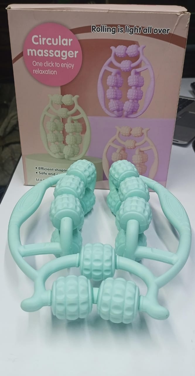 Double Row Roller Leg Clamp Massager - 15 Wheel Muscle Relax Roller, Leg Roller Leg Massage, Full Body Massage Mat, Trigger Point Massage Ball For Leg Neck Hand Arm Muscle Relax