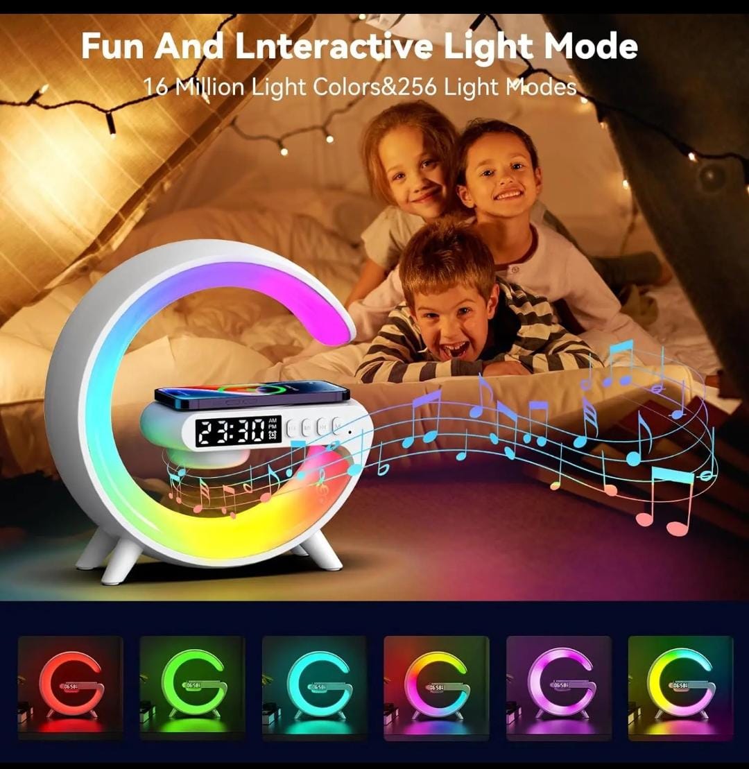G63 smart light
✅Led wireless bluetooth speaker
✅Can charger phone that has wireless charging options
✅Has FM