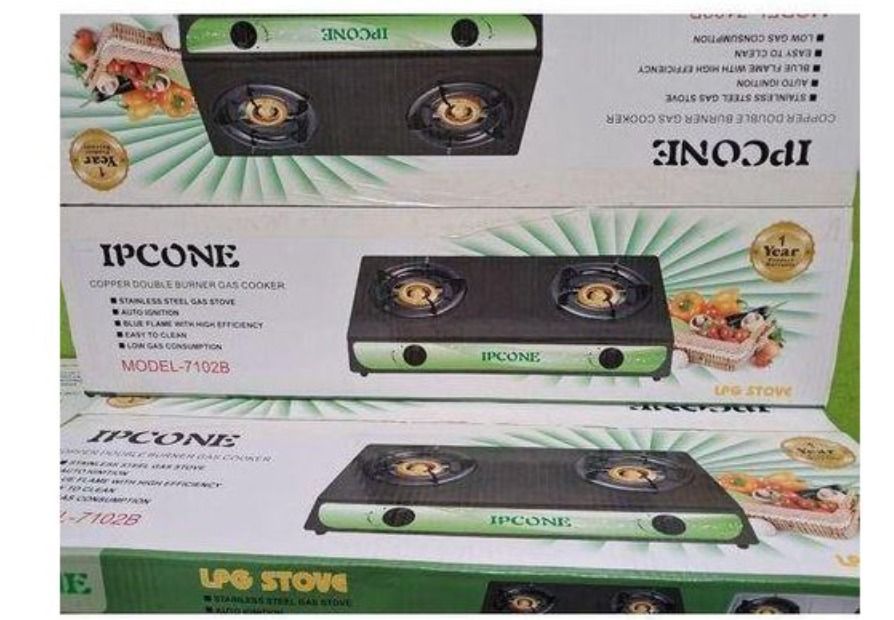 IPCONE Auto Ignition Table Top Stainless Steel 2 Burner Gas Cooker Plus 6kg Regulator And Pipe