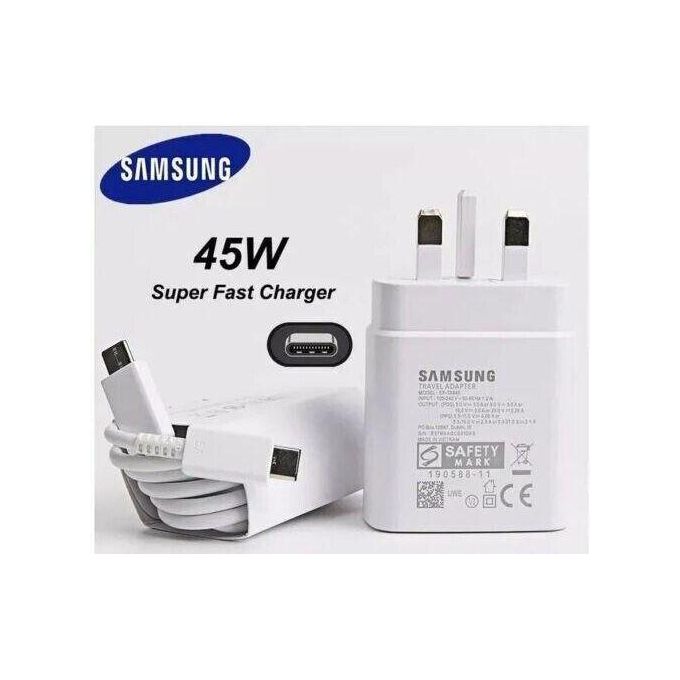 Samsung 45W Super Fast Charger Adapter With Type C To C Output cable