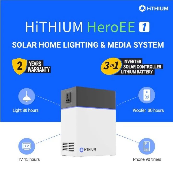 HeroEE1 Power Station solar power Lithium 3 In 1 Inverter+Battery+Solar Controller Output 200W Rated Power 1004Wh Hithium UPS Plug & Play 2 Year Warranty Killer for Ecoflow, Bluetti solar max