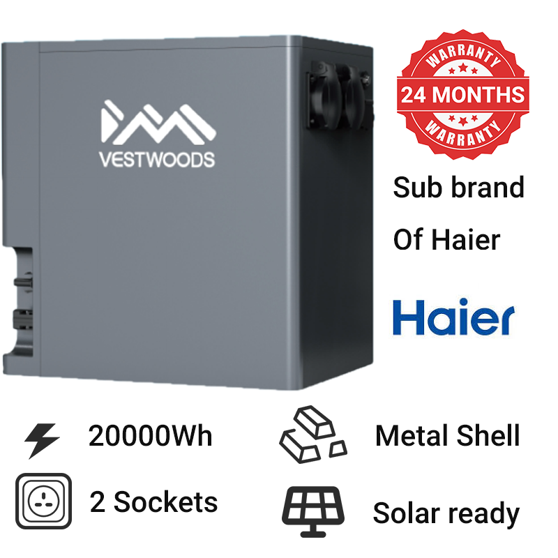 Vestwoods Portable Powerbank Station solar power Lithium 3 In 1 Inverter+Battery+Solar Controller Output 1000W Rated Power 2004Wh Haier sub brand super power bank UPS Plug & Play 2 Year Warranty