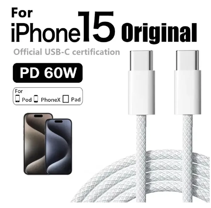 Sawa Original PD 60W Fast Charger 6A USB C to Type C Cable For Apple iPhone 15 Pro MAX Quick Charging FoData Cable Fast charging android 15w 60w for iPhone15, Samsung, Infinix, Tecno, Oppo, Redmi,