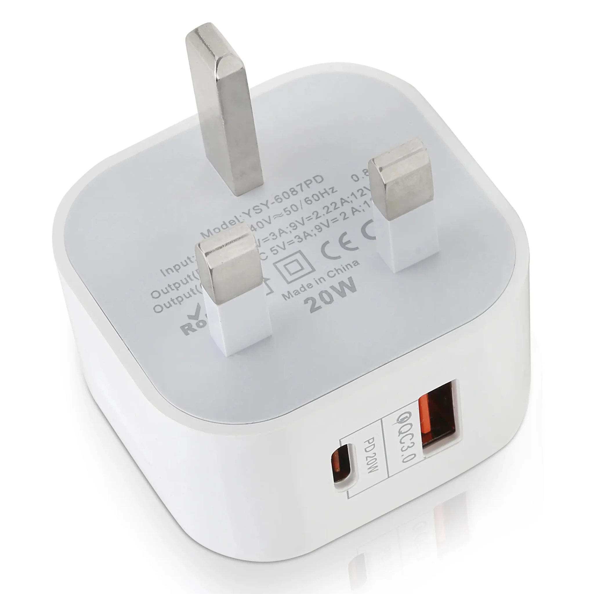 Apple iphone , Samsung infinix android 20W PD charge 3.0 + QC3.0 Dual Fast Charge Travel Charger with cable xiaomi, redmi, oppo, infinix dual port charging, quick charging, lighting, type C Sawa