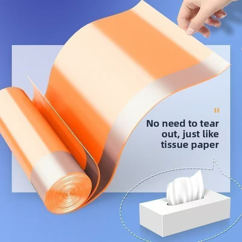 No tear-free household portable extra-thick garbage bag drawstring thickened kitchen disposable large automatic closing plastic bag