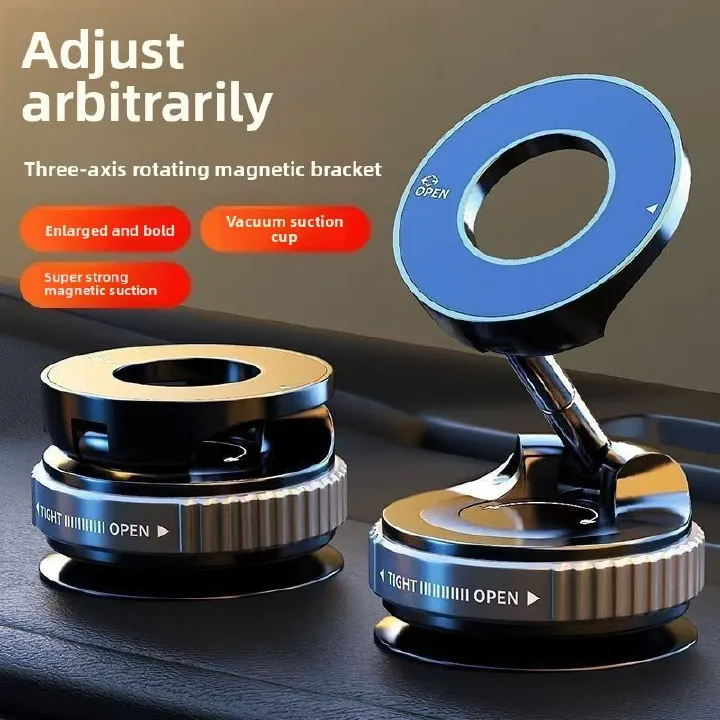 New foldable vacuum suction cup magnetic suction mobile phone holder for desktop home car navigation