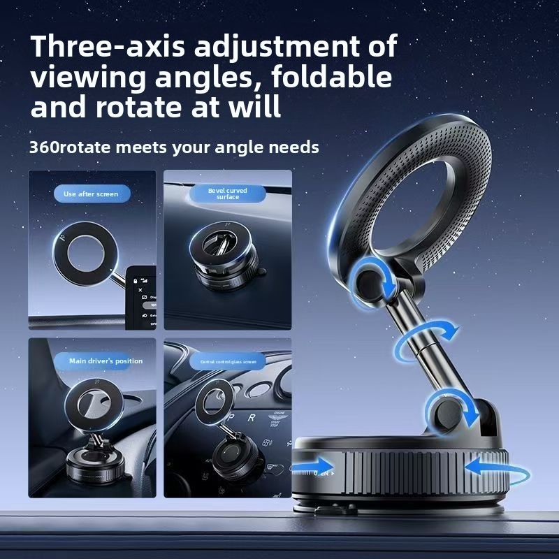 New foldable vacuum suction cup magnetic suction mobile phone holder for desktop home car navigation