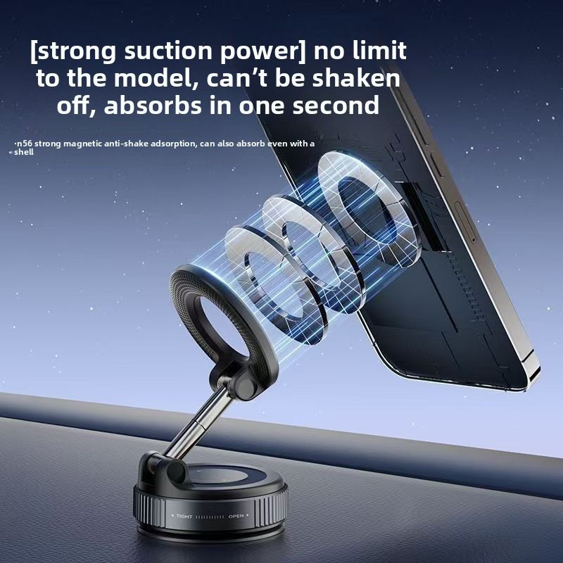 New foldable vacuum suction cup magnetic suction mobile phone holder for desktop home car navigation