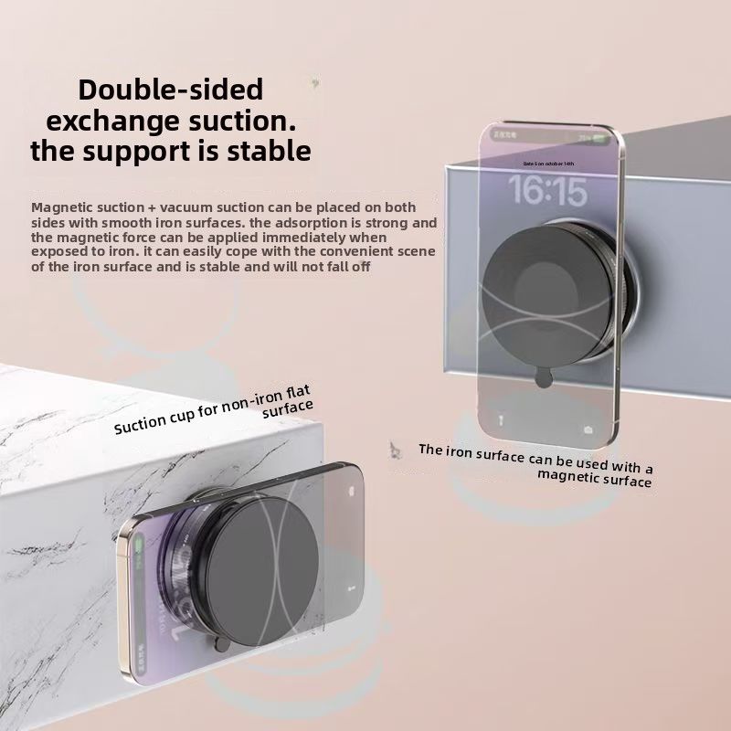 New foldable vacuum suction cup magnetic suction mobile phone holder for desktop home car navigation