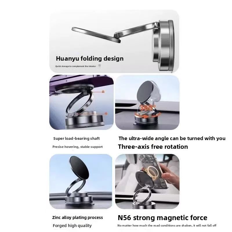 New foldable vacuum suction cup magnetic suction mobile phone holder for desktop home car navigation