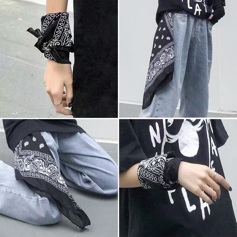 Hip-hop cashew flower square turban Bandana pure cotton American hip hop retro hair accessories