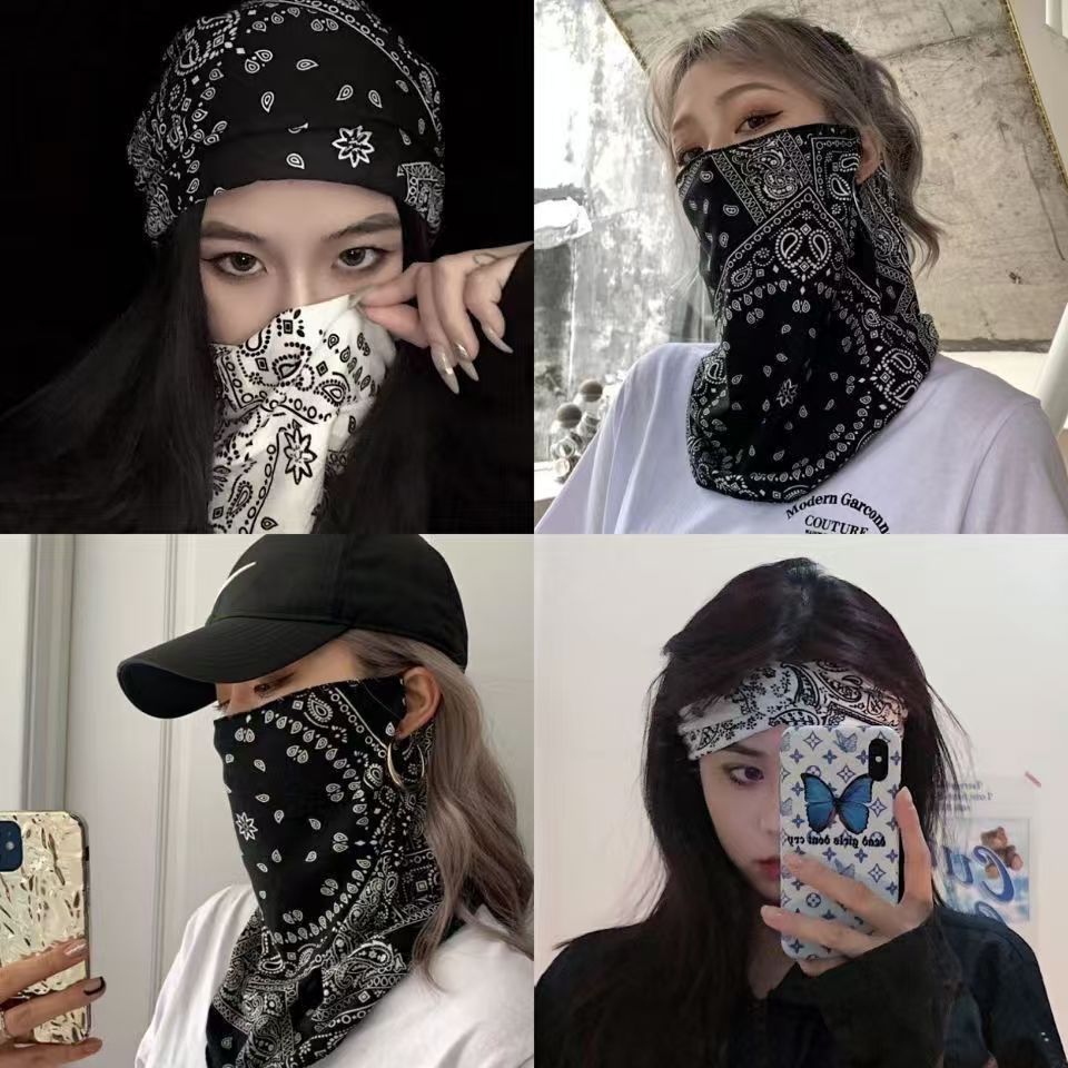 Hip-hop cashew flower square turban Bandana pure cotton American hip hop retro hair accessories