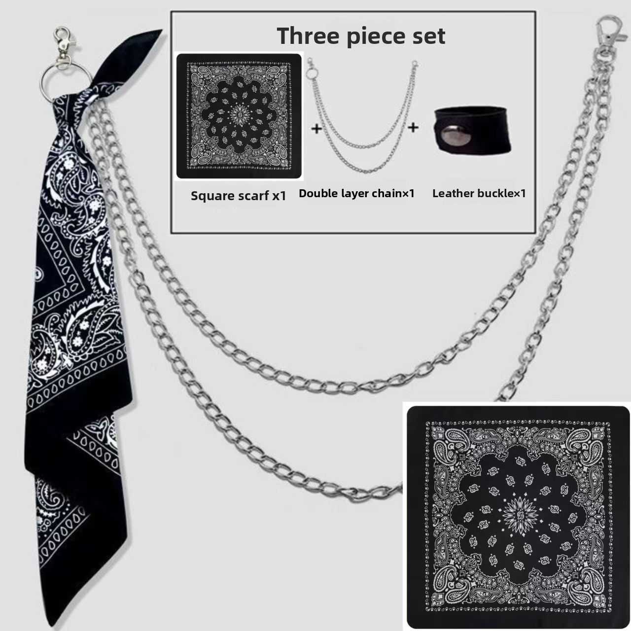 Hip-hop cashew flower square turban Bandana pure cotton American hip hop retro hair accessories