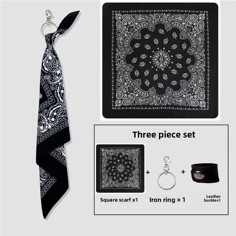 Hip-hop cashew flower square turban Bandana pure cotton American hip hop retro hair accessories