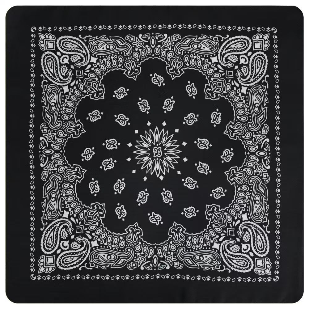 Hip-hop cashew flower square turban Bandana pure cotton American hip hop retro hair accessories