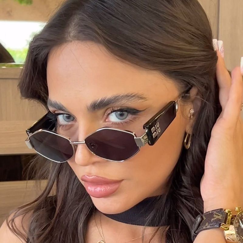 Fashionable polygonal sunglasses sunglasses women fashion street photography travel sunglasses