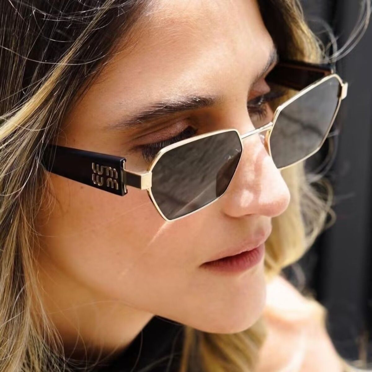 Fashionable polygonal sunglasses sunglasses women fashion street photography travel sunglasses