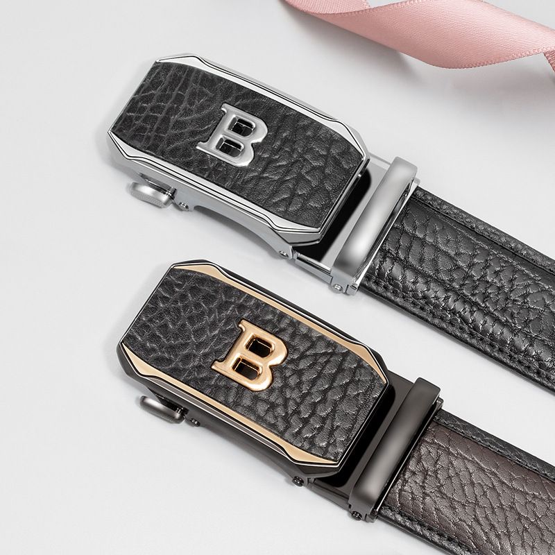 Genuine Leather!   You get what you pay for Bison pattern belt, leather automatic buckle, men's belt, retro style genuine leather fashion pants waist