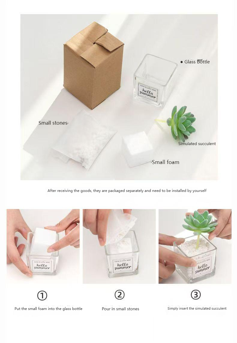 ins Nordic style simulation artificial succulent potted plants at home office desktop green plant small ornaments fake flower decorations
