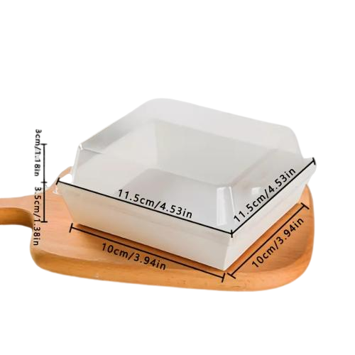 50pcs Transparent Square  Box with Flap Lid - Durable PET Food Storage Box for Cakes, Sandwich ，Pastries, Fruits, Salads, Perfect for Takeaways, Picnics and Home Organization