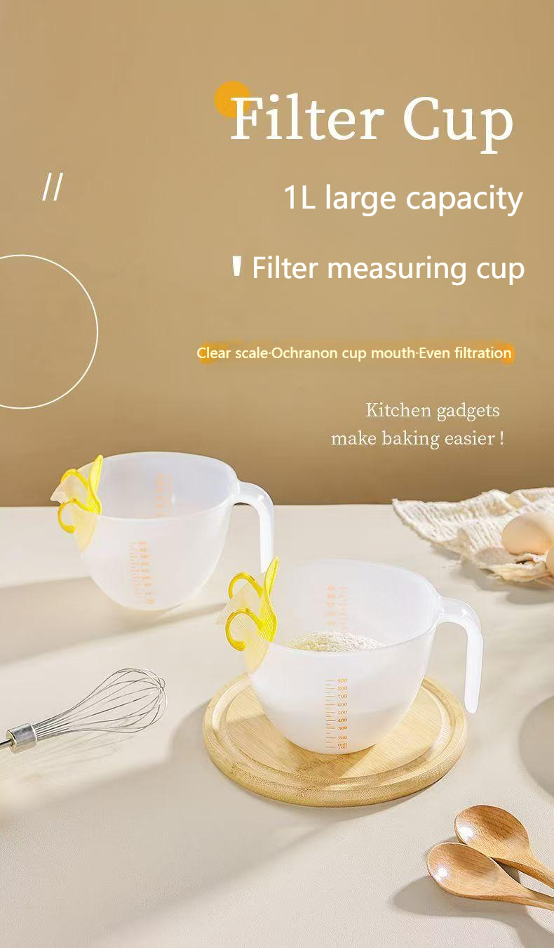 Filter bowl food grade PP material with scale for washing fruits, vegetables and rice Non-slip handle Large capacity Suitable for kitchen Easy to hold with one hand