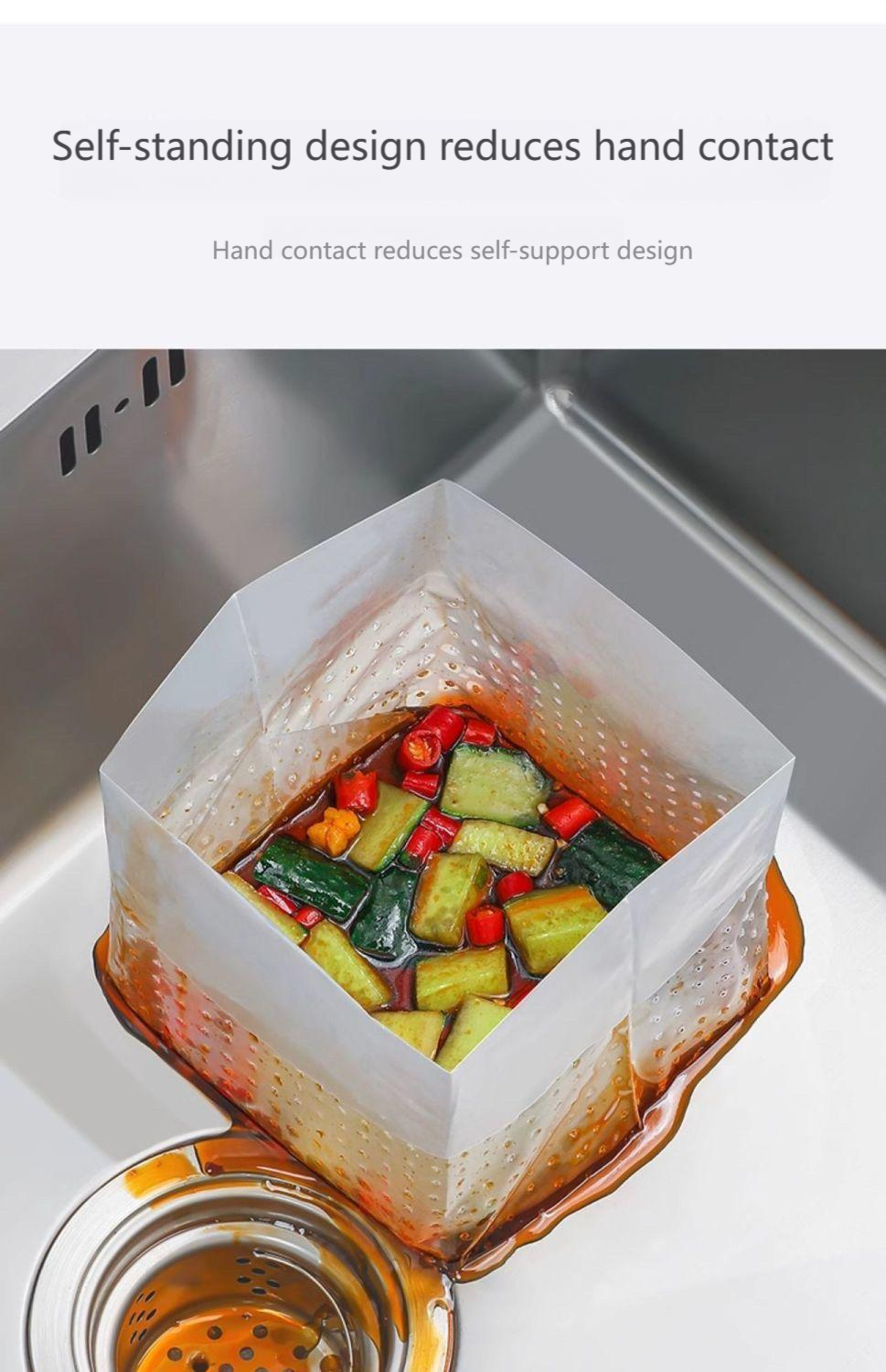 30 packs of self-standing garbage bags, drain bags, kitchen disposable sink filter bags, kitchen waste bags, dry and wet separation artifacts, anti-blocking, simple and convenient