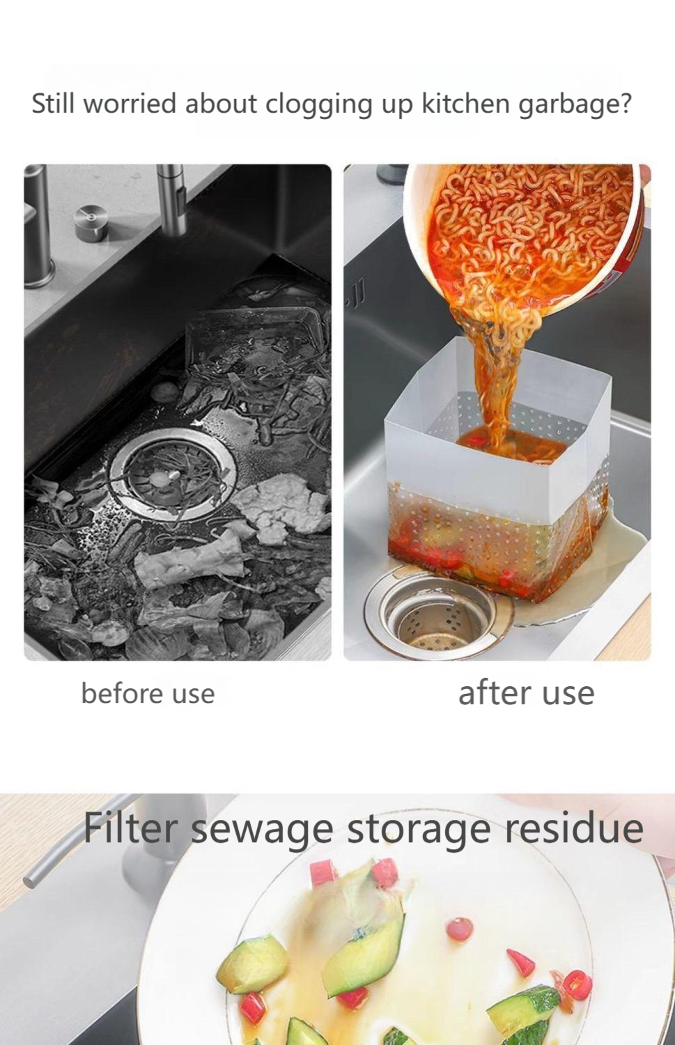 30 packs of self-standing garbage bags, drain bags, kitchen disposable sink filter bags, kitchen waste bags, dry and wet separation artifacts, anti-blocking, simple and convenient