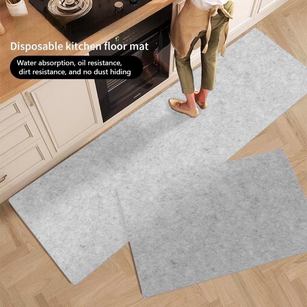 12pcs Kitchen floor mats, disposable, oil-proof and non-slip mats, monthly disposable floor mats, replaceable at any time Washable, oil-proof and dirt-resistant