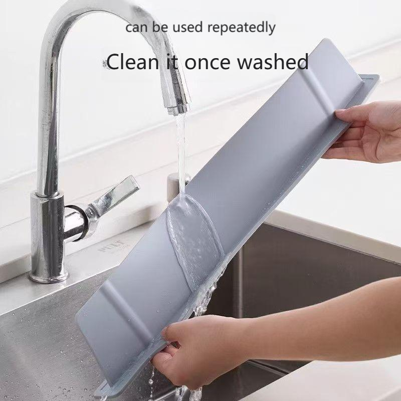 2-piece sink retaining plate integrated kitchen sink countertop splash-proof waterproof bathroom retaining strip suction cup is more fixed