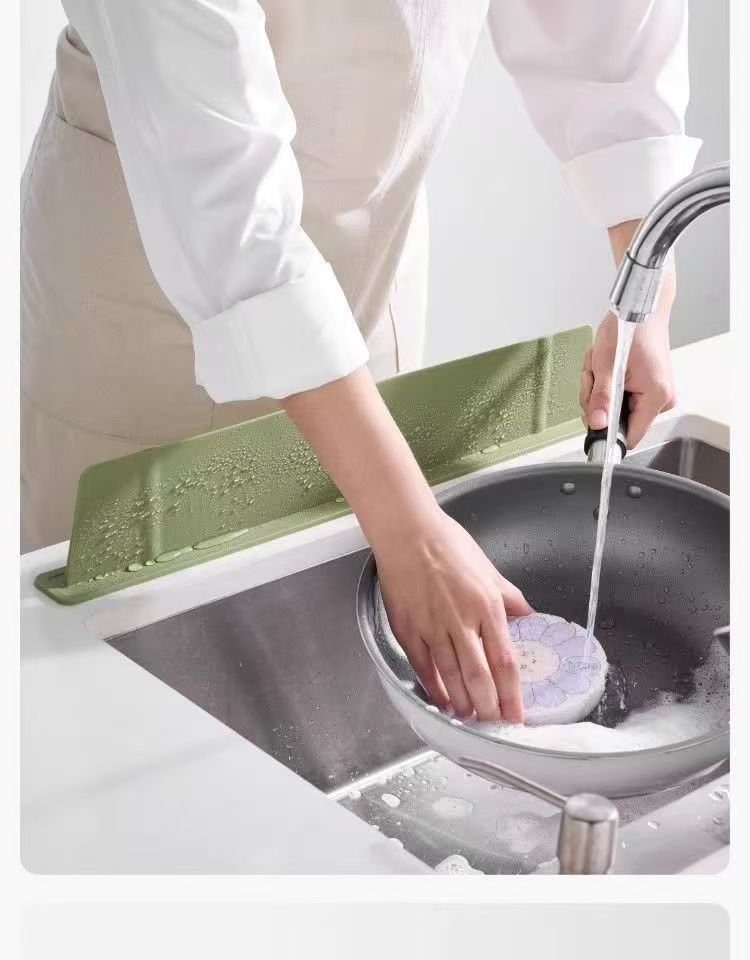 2-piece sink retaining plate integrated kitchen sink countertop splash-proof waterproof bathroom retaining strip suction cup is more fixed