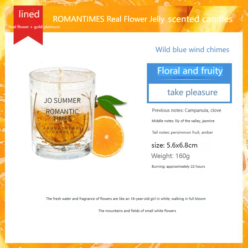 Essential oil aromatherapy candle jelly wax sleep bedroom long-lasting fragrance scented candle