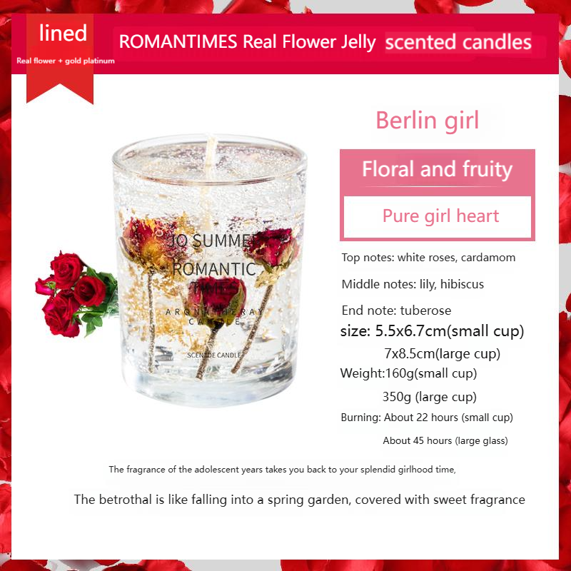 Essential oil aromatherapy candle jelly wax sleep bedroom long-lasting fragrance scented candle