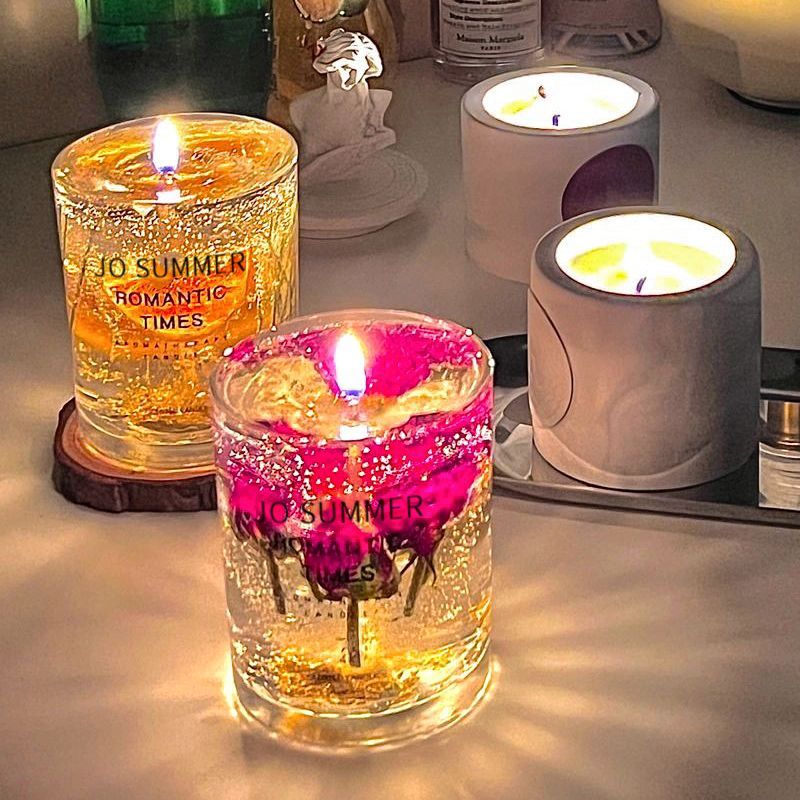 Essential oil aromatherapy candle jelly wax sleep bedroom long-lasting fragrance scented candle