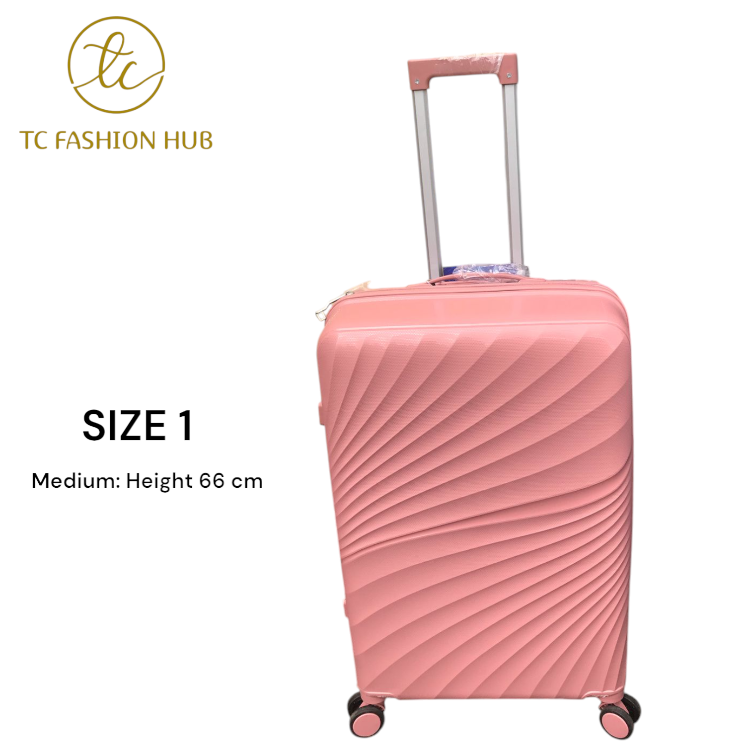 Size 30 Full Set Unbreakable Rubber Suitcase – Pink Lightweight, durable, and scratch-resistant with 360° wheels, TSA lock, anti-theft zipper, and waterproof design. Spacious and secure.
