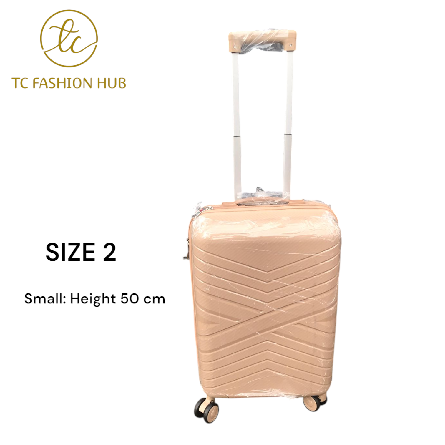Size 29 Full Set Unbreakable Rubber Suitcase – Beige Lightweight, durable, and scratch-resistant with 360° wheels, TSA lock, anti-theft zipper, and waterproof design. Spacious and secure.