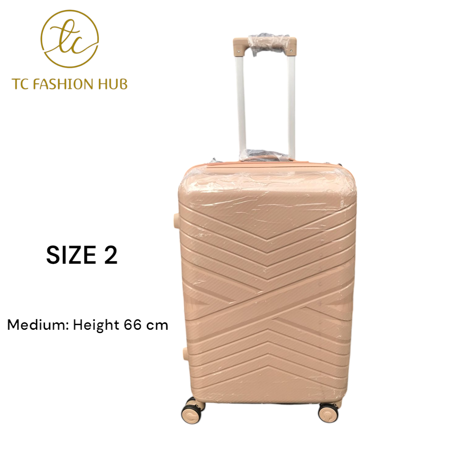 Size 29 Full Set Unbreakable Rubber Suitcase – Beige Lightweight, durable, and scratch-resistant with 360° wheels, TSA lock, anti-theft zipper, and waterproof design. Spacious and secure.
