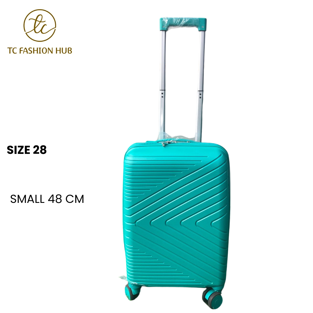 Size 28 Combo Medium and Small Expandable Rubber Suitcase – Green ,Lightweight, durable, waterproof, with 360° wheels, TSA lock, and anti-theft zipper. Ideal for secure, stylish, and compact travel