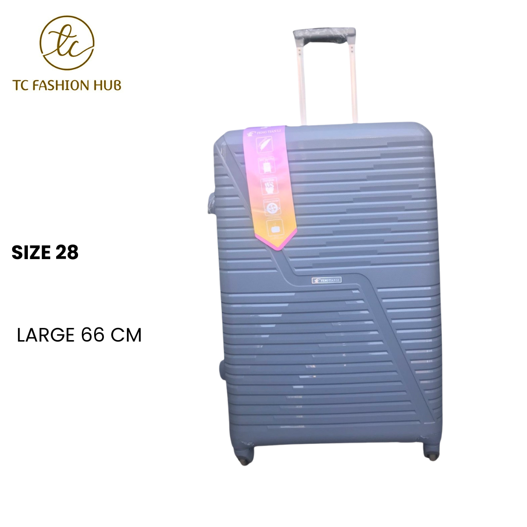 Size 28 Large Unbreakable Rubber Suitcase – Light Grey Lightweight, durable, and scratch-resistant with 360° wheels, TSA lock, anti-theft zipper, and waterproof design. Spacious and secure.