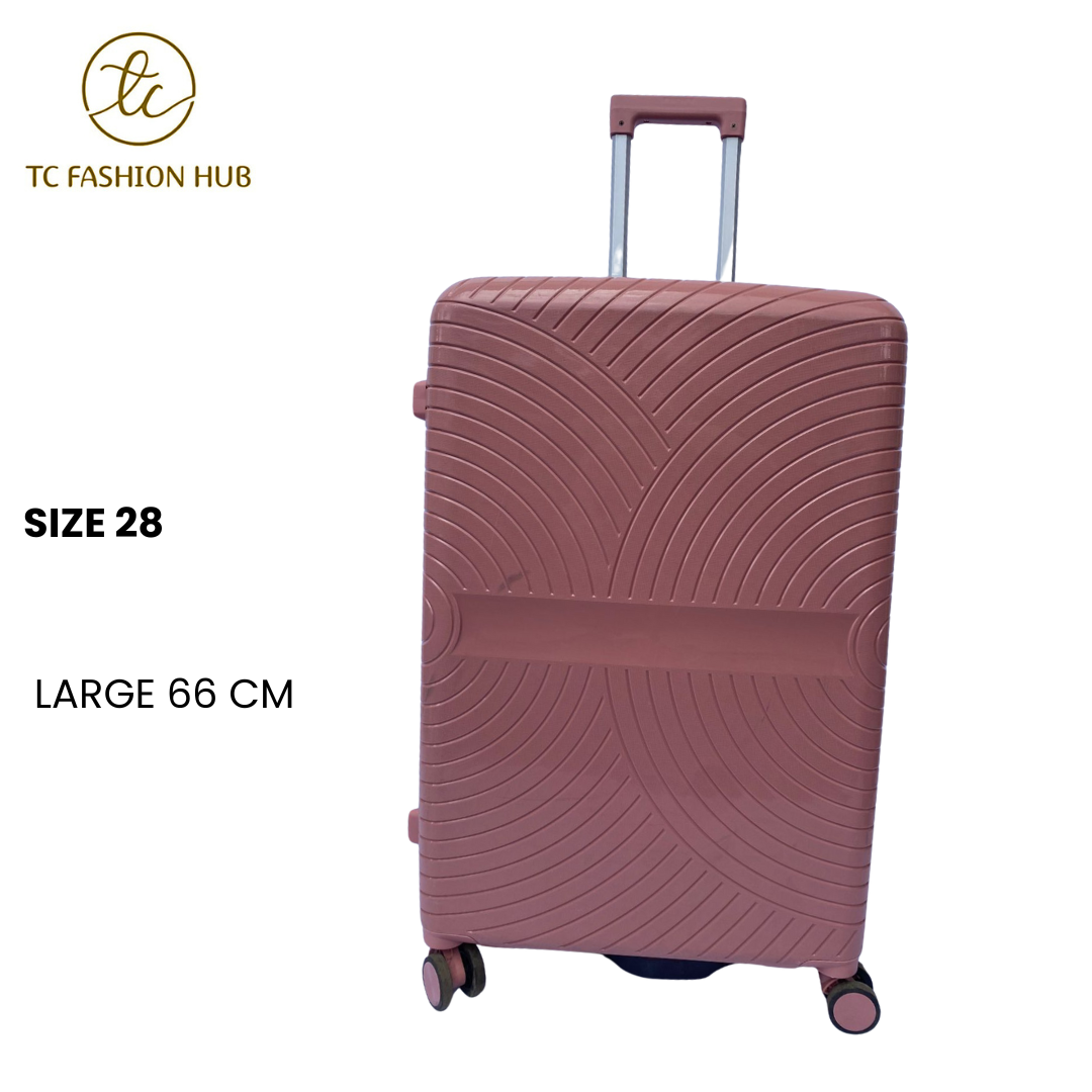 Size 28 Large Unbreakable Rubber Suitcase –  Lightweight, durable, and scratch-resistant with 360° wheels, TSA lock, anti-theft zipper, and waterproof design. Spacious and secure.