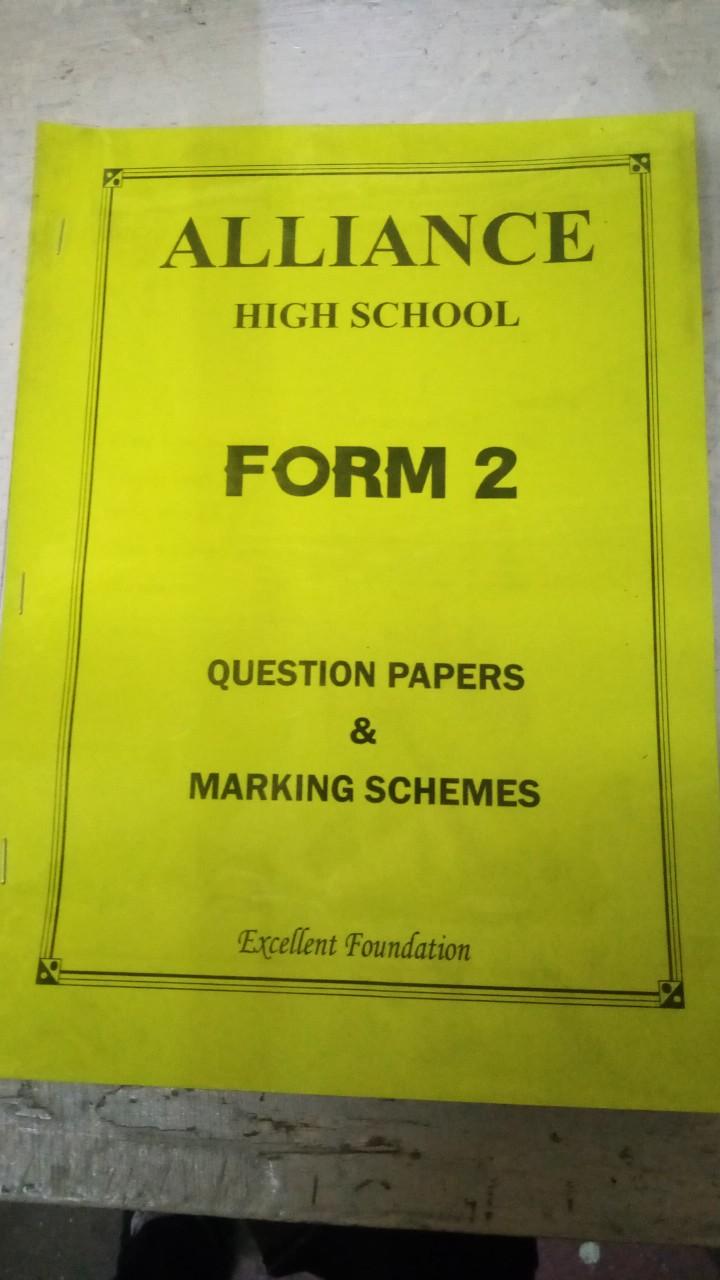 ALLIANCE HIGH SCHOOL FORM 2 QUESTION AND ANSWER REVISION BOOK