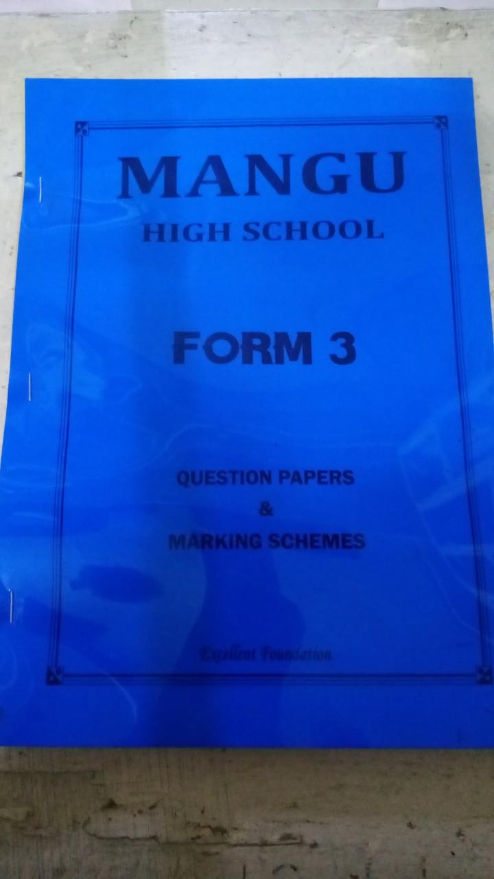 MANGU HIGH SCHOOL FORM 3 QUESTION AND ANSWER REVISION BOOK 📚