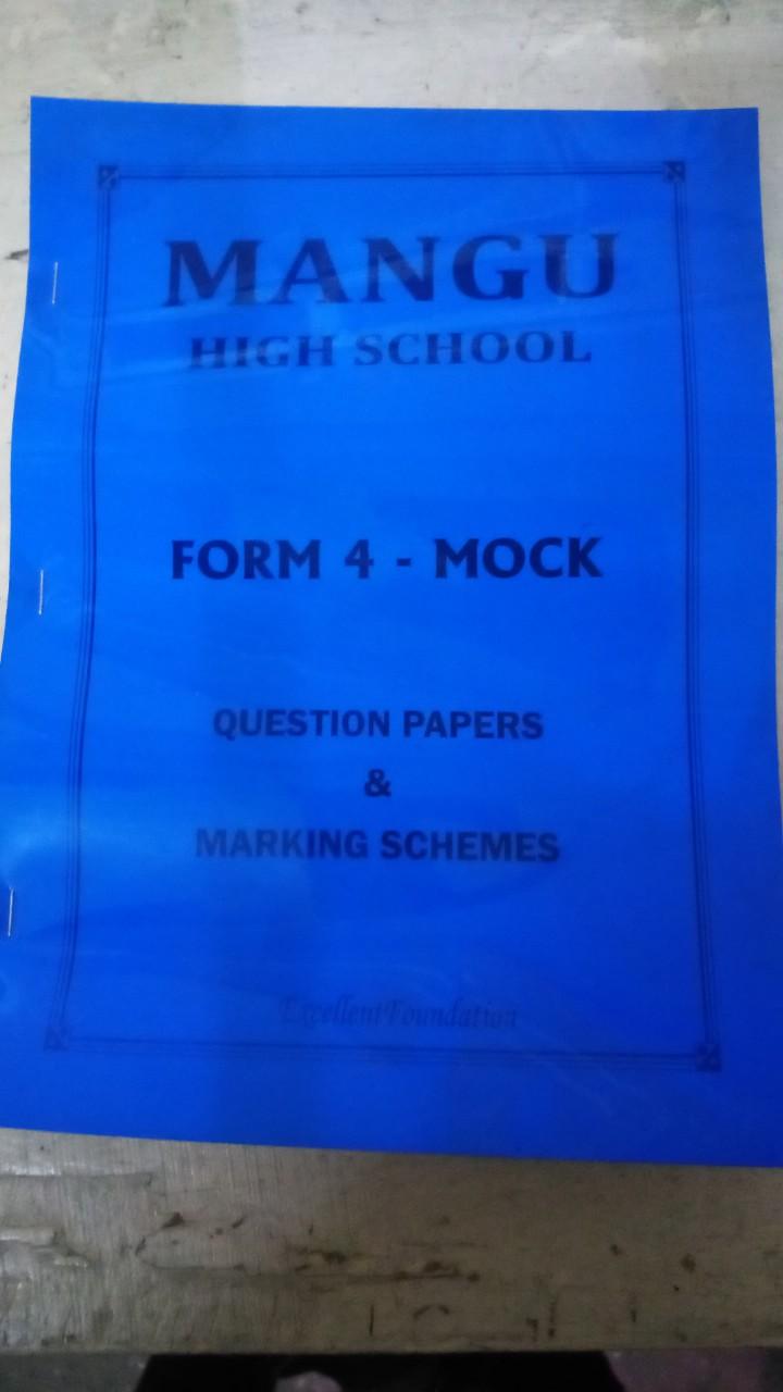 MANGU HIGH SCHOOL FORM 4 QUESTION AND ANSWER REVISION BOOK 📚