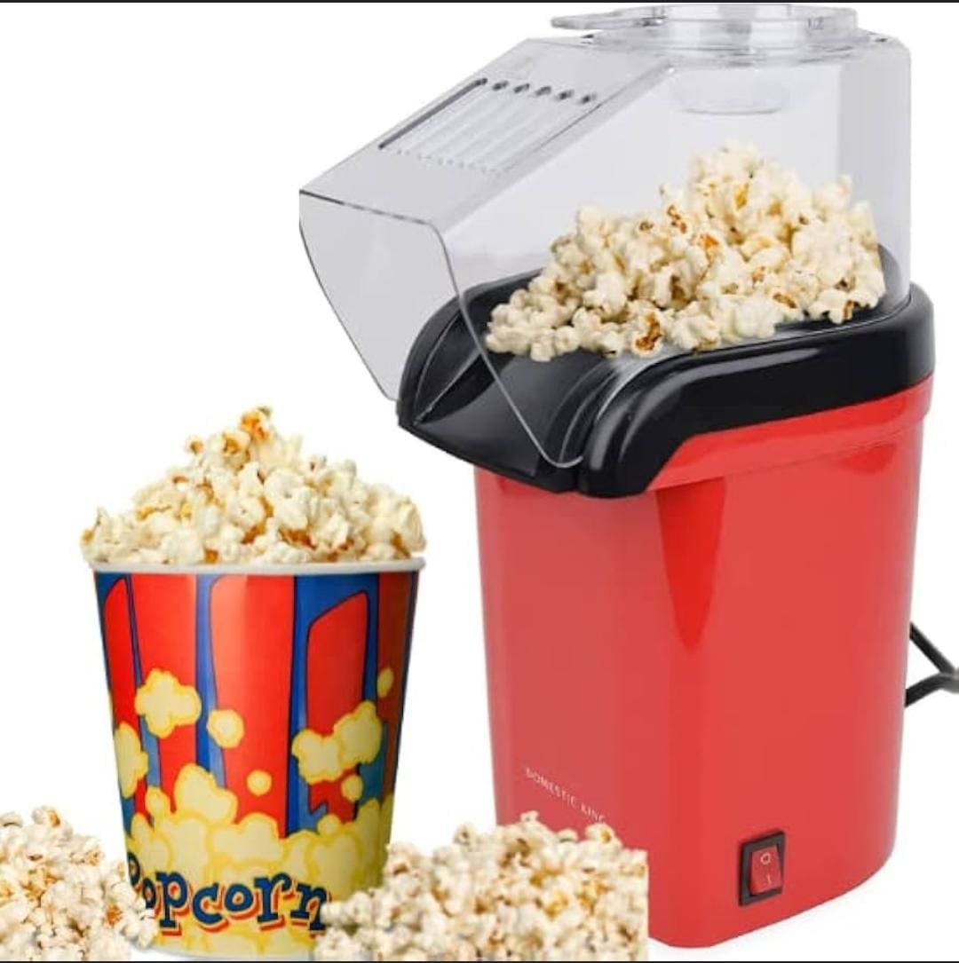 Electric Hot Air Popcorn Maker – Red