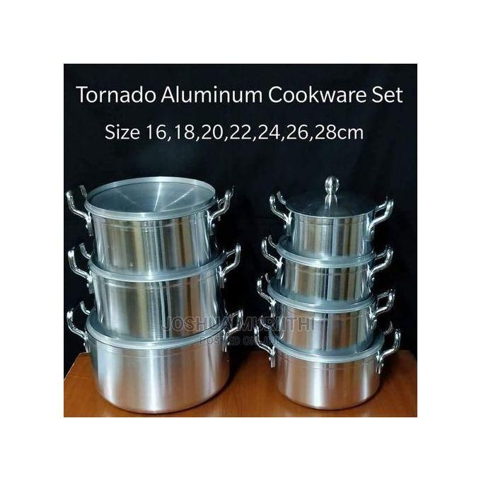 Original Tornado (TC) Cookware Set Sufuria with Free( 2 pcs Plastic service Spoons and 1 Scotch )
