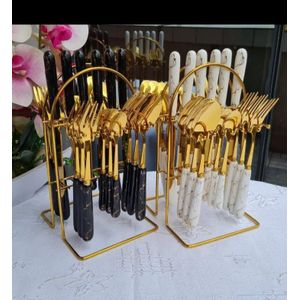 24pcs cutlery set spoon set stainless steel stylish cutlery set with marble plastic handle high quality beautiful design cutlery set